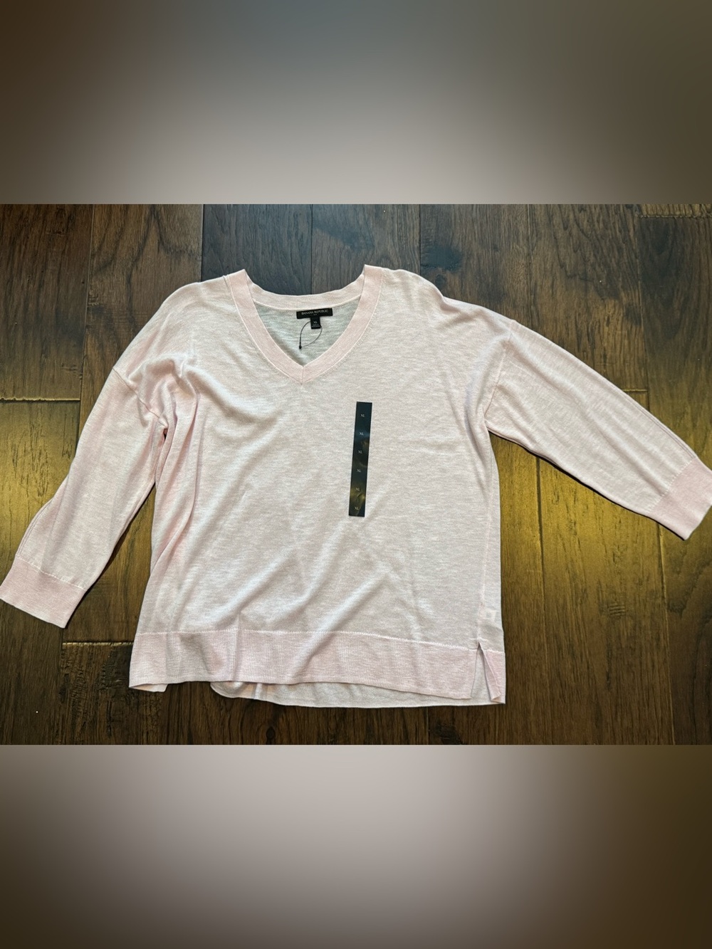 NWOT Banana Republic Light Pink V-Neck Lightweight Knit Sweater XL